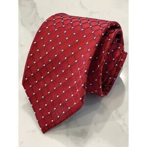 Fumagalli Red Men's Designer Silk Tie Necktie Jacquard Fabric 61 x 3 7/8 XL Long
